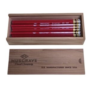 14pc Musgrave Hermitage 510 Thin Red Pencils /w Box